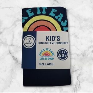 New Life Is Good Kid's Long Sleeve Sunshirt Size Large UPF 50+